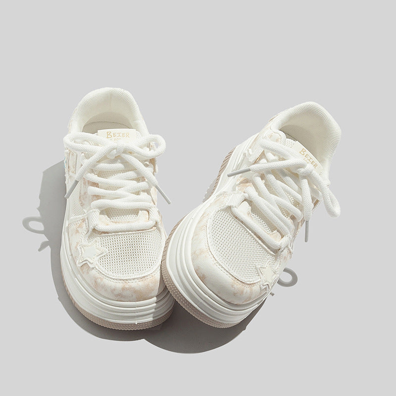 Damen Sneakers im sportlichen Style mit dekorativem Sternen-Muster und atmungsaktiven Obermaterialien EB