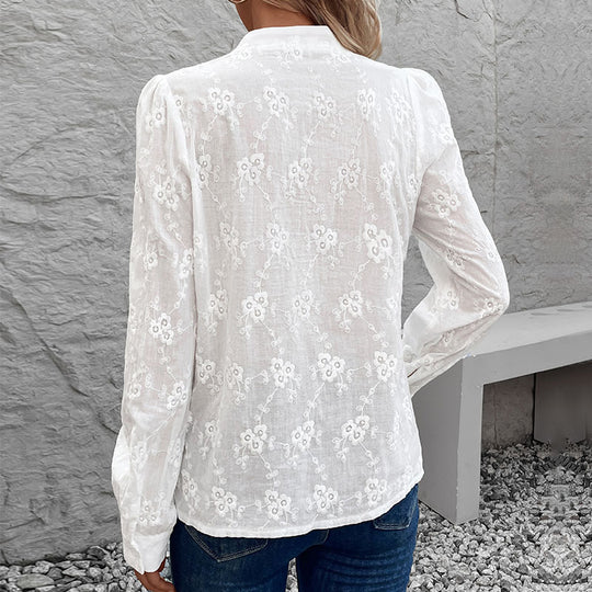 Damen Bluse mit feiner Stickerei EB
