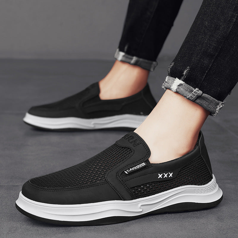 Damen Modische Slip-On Sneakers mit atmungsaktiver Oberflächenstruktur EB