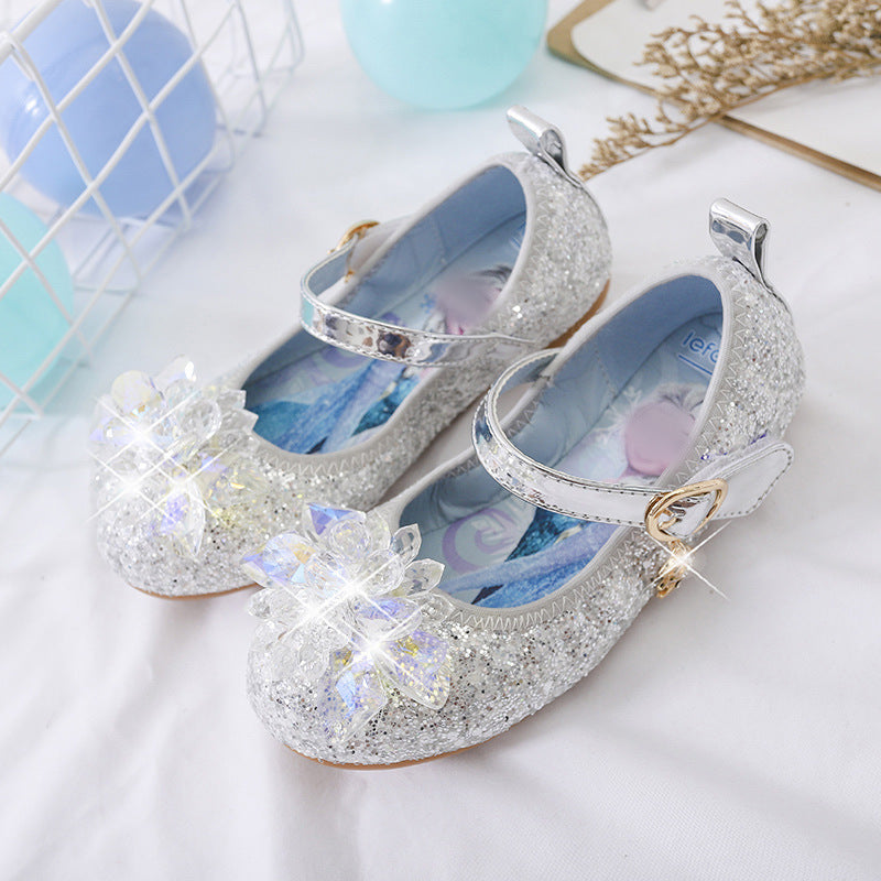 Mädchen Glitzernde Ballerina-Sandalen mit Blumenapplikationen EB