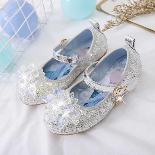 Mädchen Glitzernde Ballerina-Sandalen mit Blumenapplikationen EB