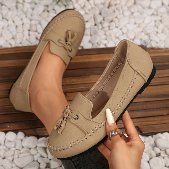 Damen Mokassins mit trendigem Fransen-Design und bequemer Sohle EB
