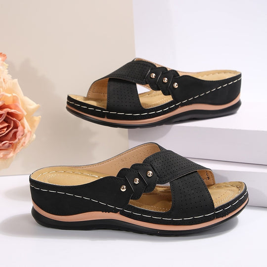Damen Komfortable und atmungsaktive Clogs mit modischem Riemendesign EB