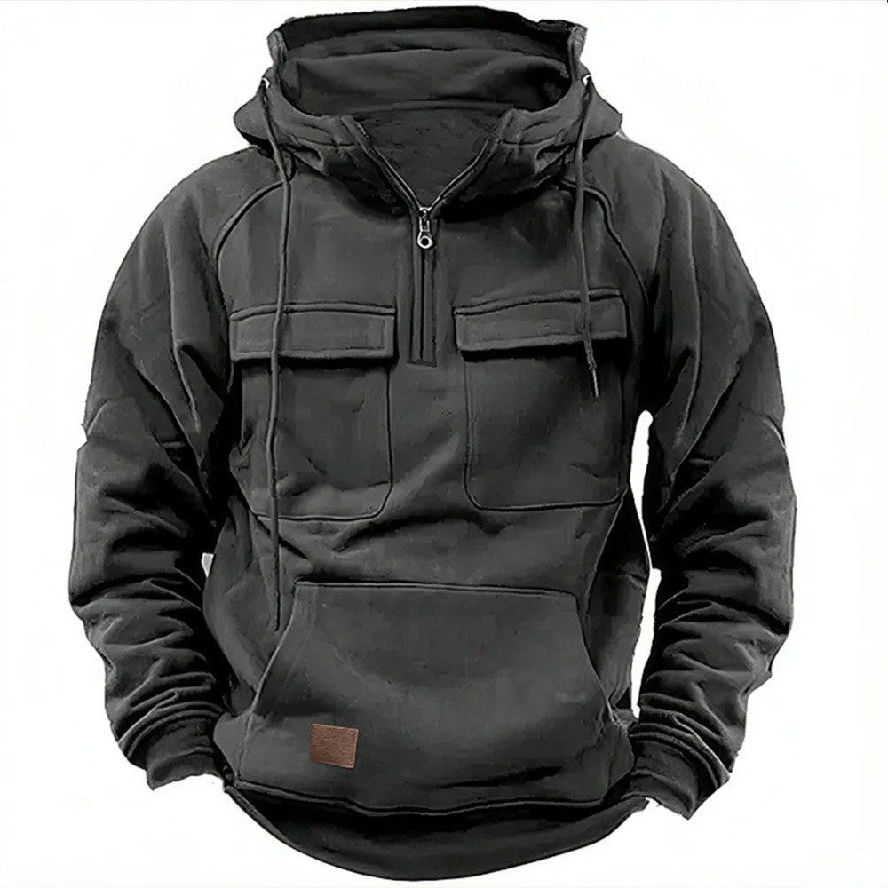 Herren funktionale Kapuzenpullover mit praktischen Taschen EB