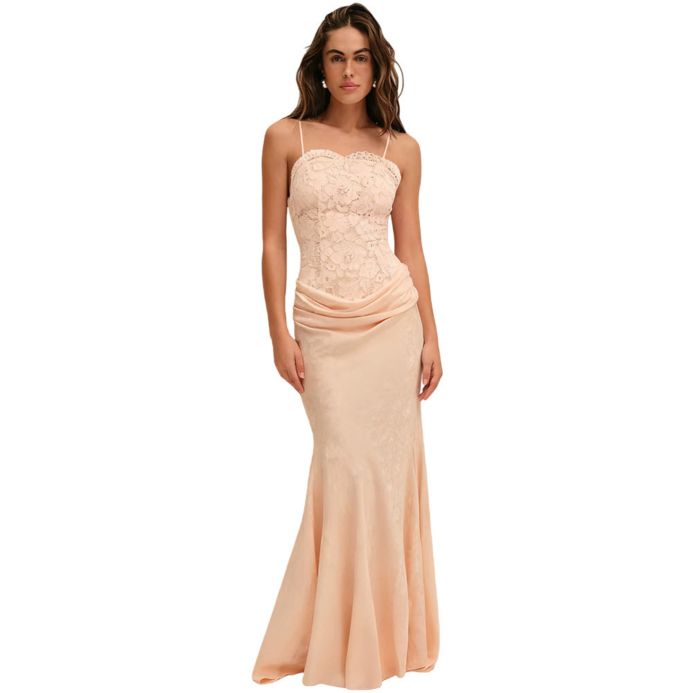Damen Elegantes Korsett-Abendkleid mit schickem Schößchen und langem Saum EB