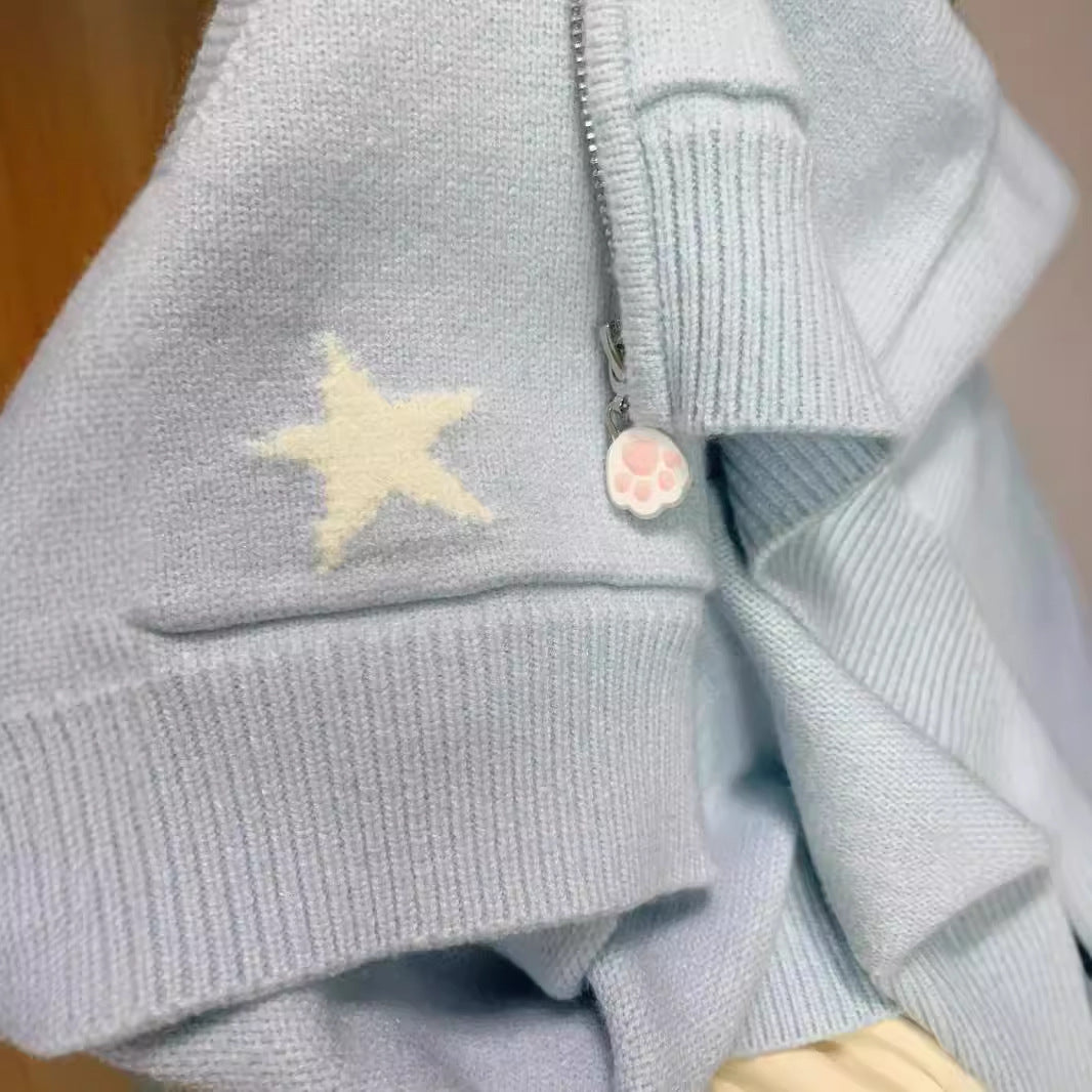 Damen Kapuzenjacke mit verspielten Tiermotiven und Pompoms EB
