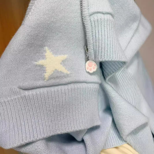 Damen Kapuzenjacke mit verspielten Tiermotiven und Pompoms EB