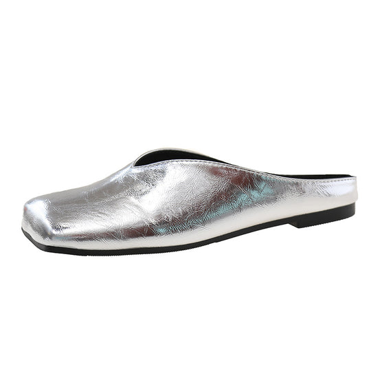 Damen Mules mit modischer metallic Oberfläche und ergonomischer Fußbettung EB