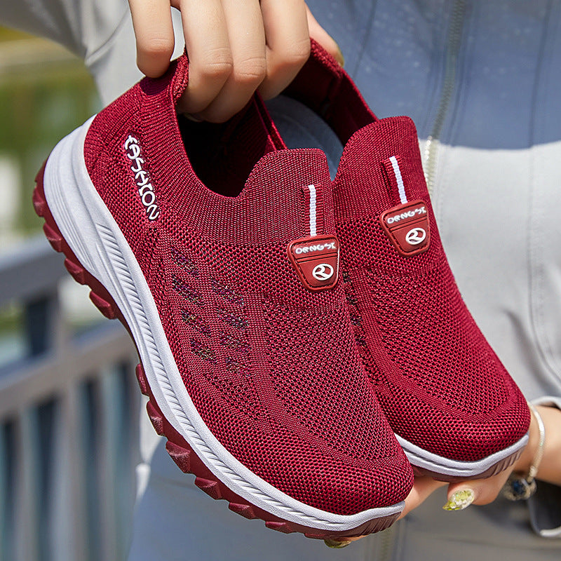Damen Atmungsaktive Sneakers mit rutschfester Sohle und elastischem Einschlupf EB