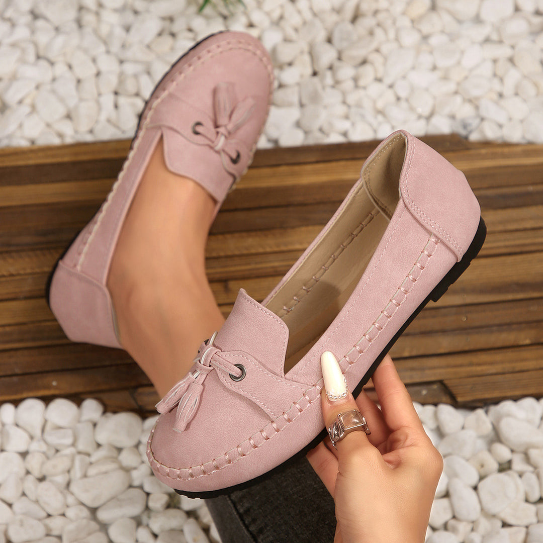 Damen Mokassins mit trendigem Fransen-Design und bequemer Sohle EB