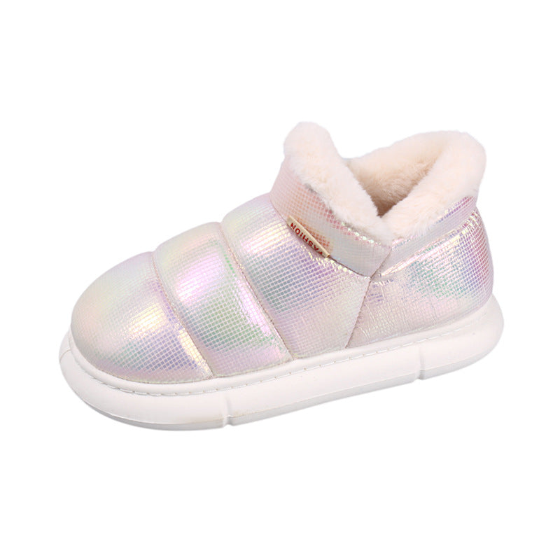Damen gefütterte Slipper mit glänzender Oberflächenstruktur und weichem Innensohle EB