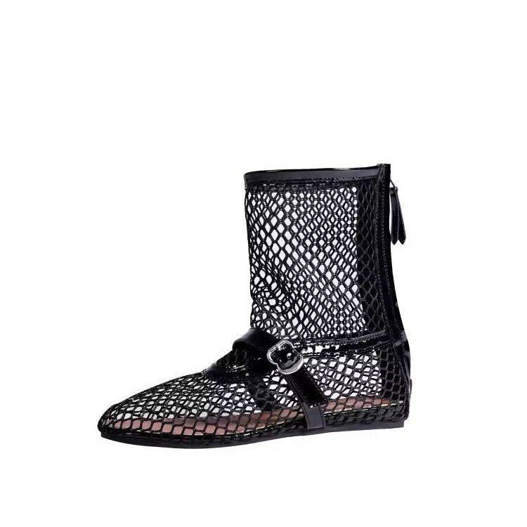 Damen Netzstiefeletten mit modischen Akzenten und komfortablem Futter EB