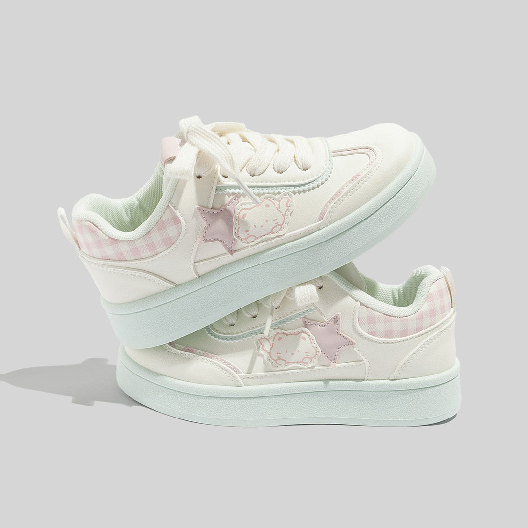 Damen Sneakers mit verspieltem Sternenmuster und weichem Innenfutter EB