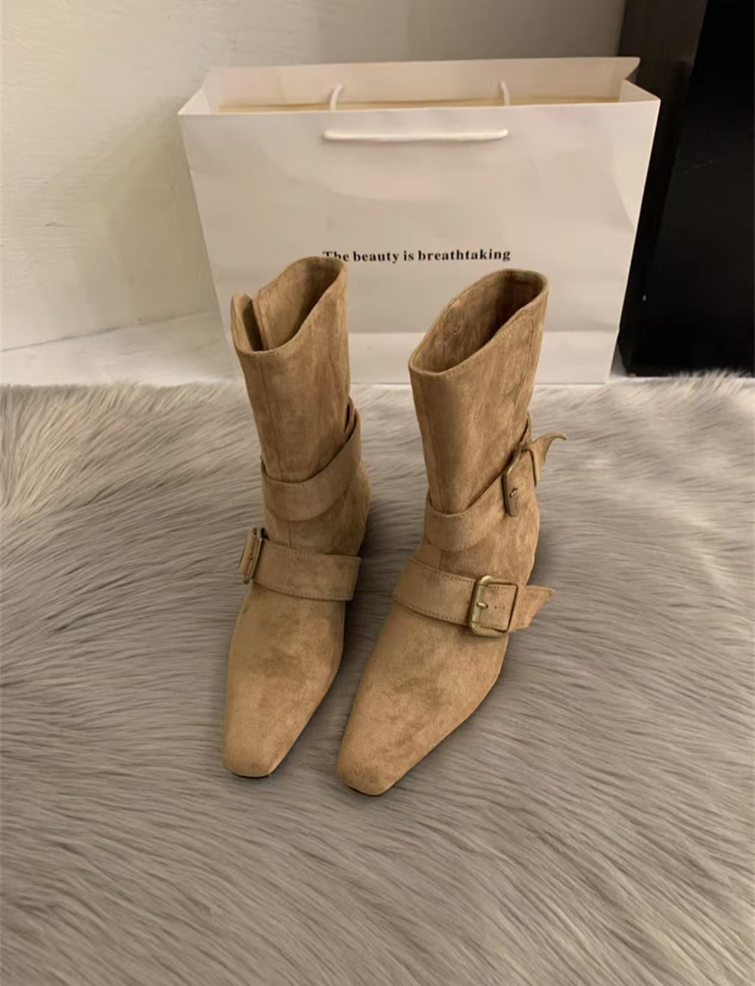 Damen Modische Stiefeletten mit dekorativen Schnallen von EB