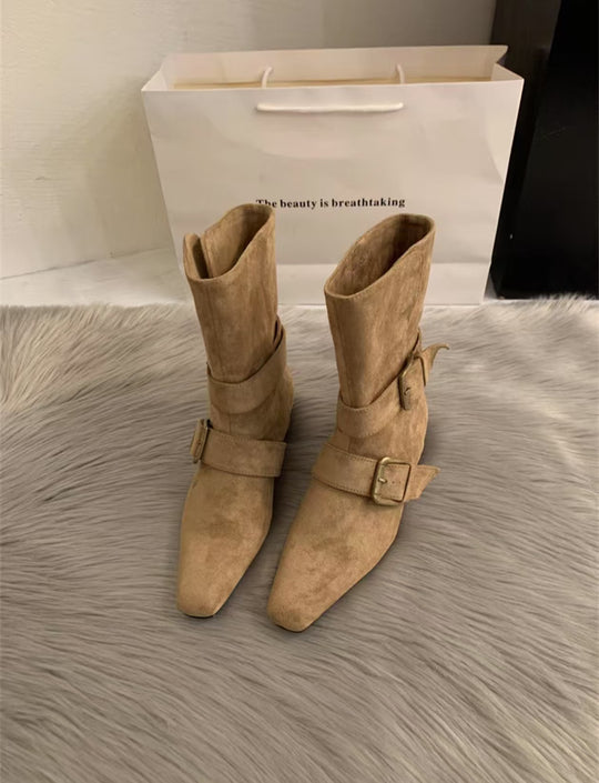 Damen Modische Stiefeletten mit dekorativen Schnallen von EB