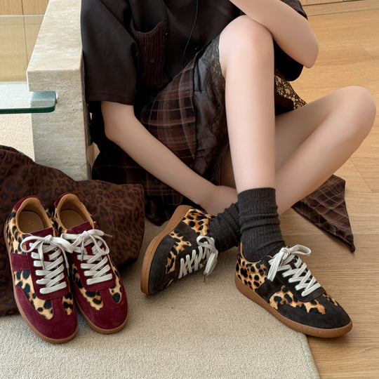Damen modische Sneaker im zeitlosen Leo-Muster mit weichem Obermaterial EB