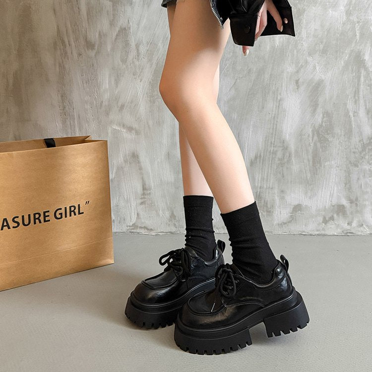 Damen Chunky Schnürschuhe mit dicker Sohle EB
