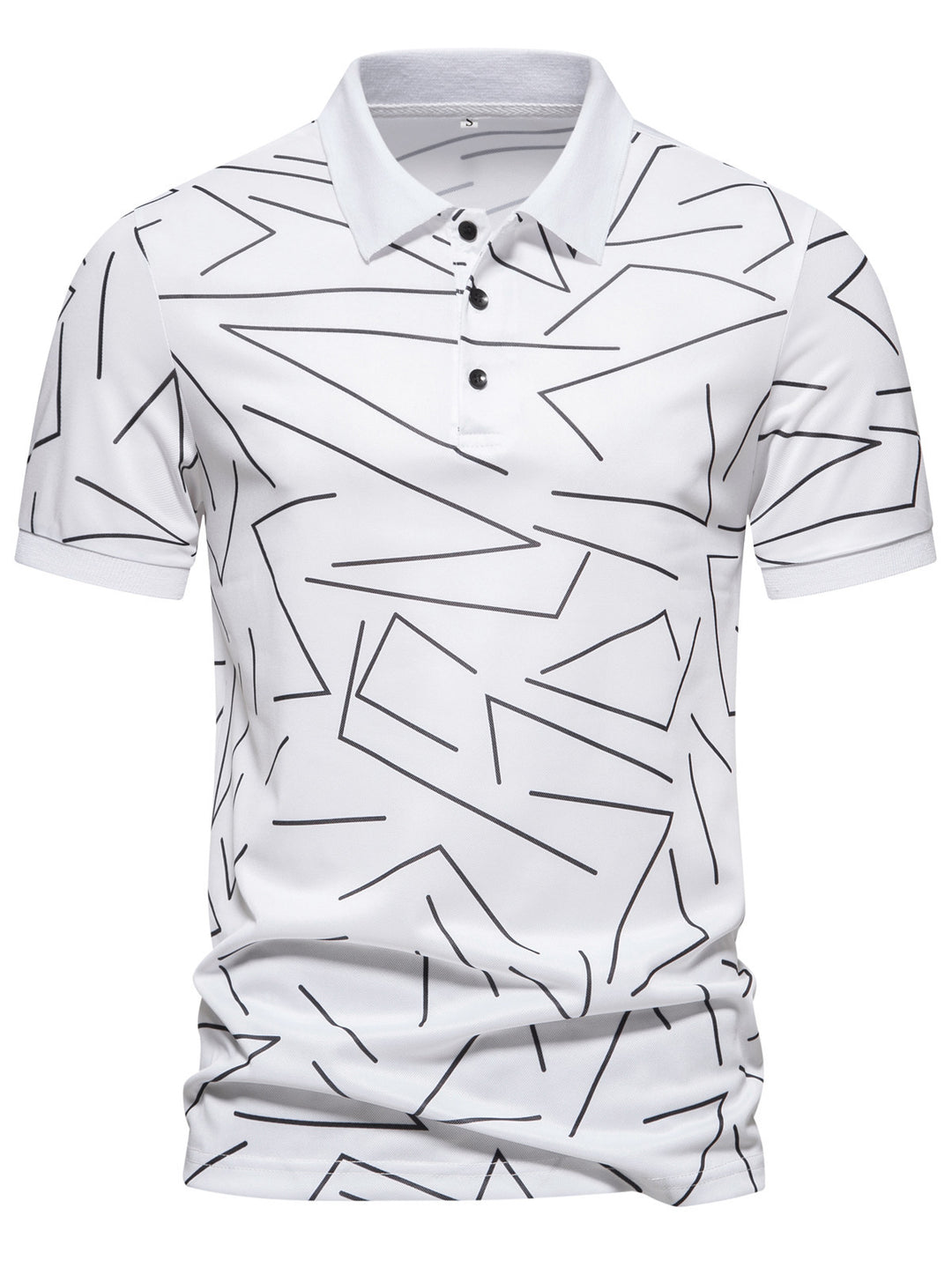 Herren Poloshirt mit modernem geometrischem Muster und atmungsaktiven Eigenschaften EB