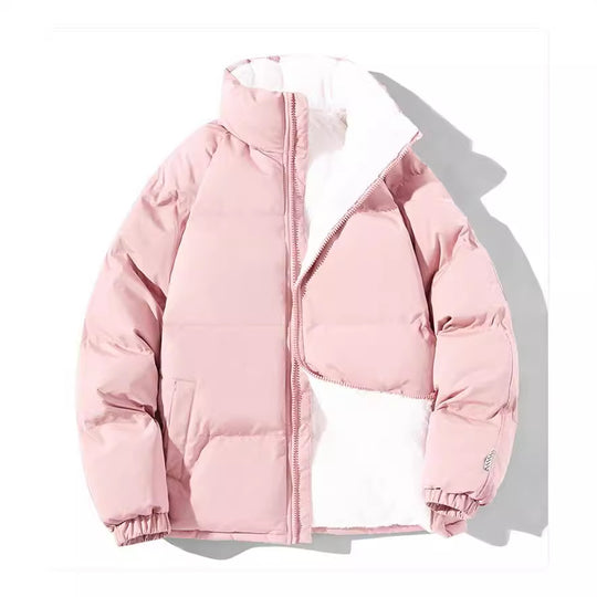 Damen gesteppte Thermo-Bomberjacke mit weichem Teddyfutter und hohem Stehkragen EB