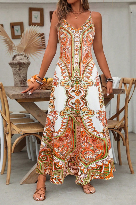 Damen Maxikleid mit elegantem Paisleymuster EB