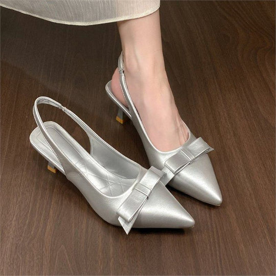 Damen Slingback Pumps mit eleganter Schleifenverzierung EB