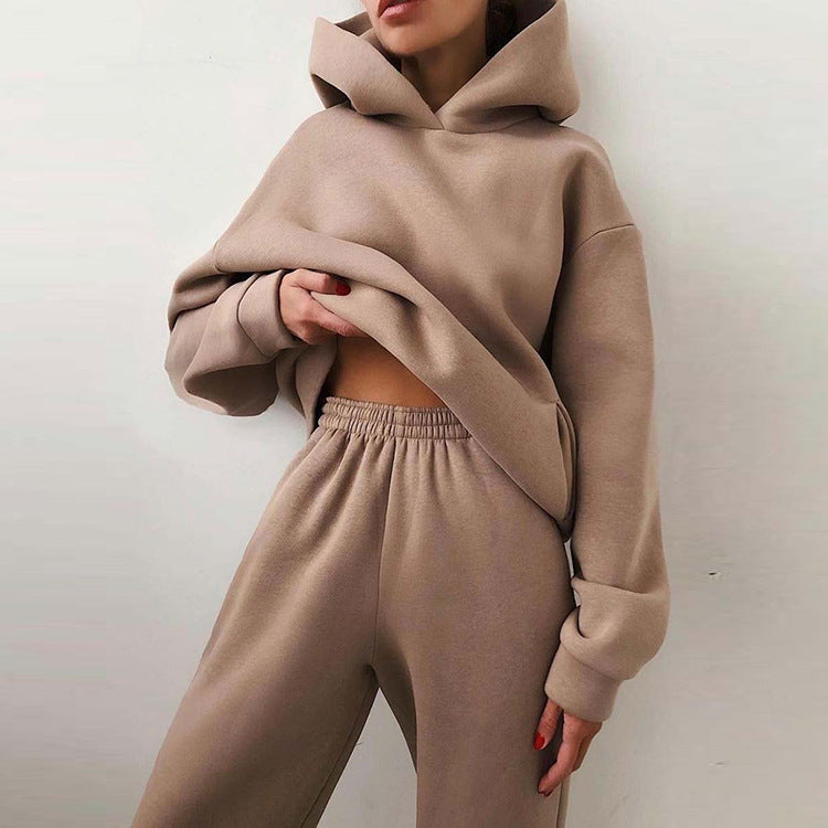 Damen modisches Oversize-Hoodie-Set mit lässigem Schnitt und elastischem Bund EB