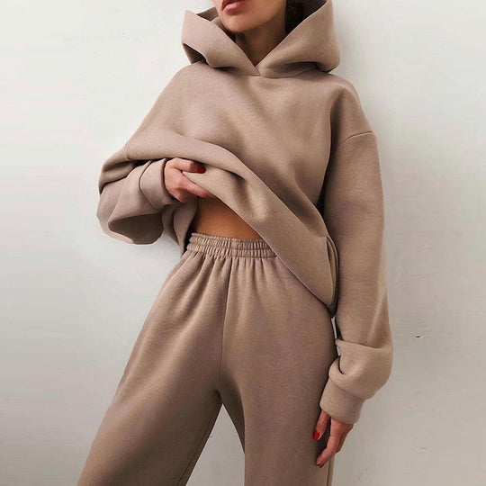 Damen modisches Oversize-Hoodie-Set mit lässigem Schnitt und elastischem Bund EB