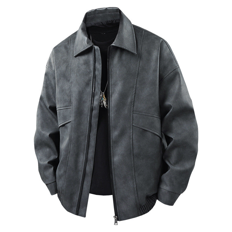 Herren Übergangsjacke im lässigen Vintage-Stil mit seitlichen Eingrifftaschen und elastischen Bündchen EB