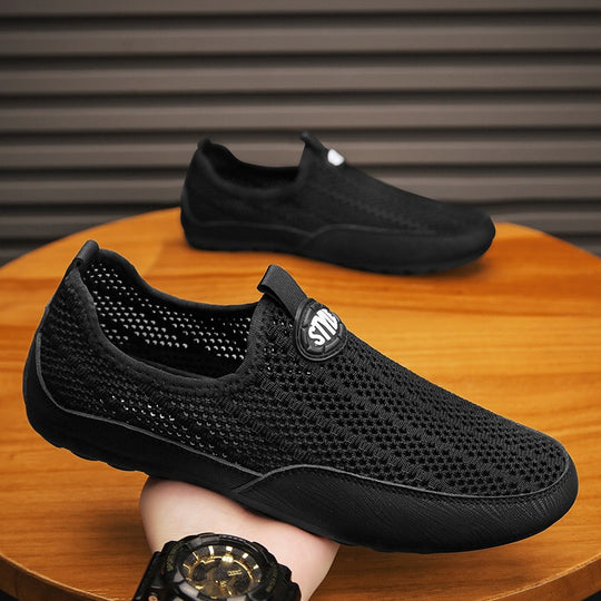 Damen Bequeme Slip-On Sneakers mit atmungsaktivem Mesh-Obermaterial EB