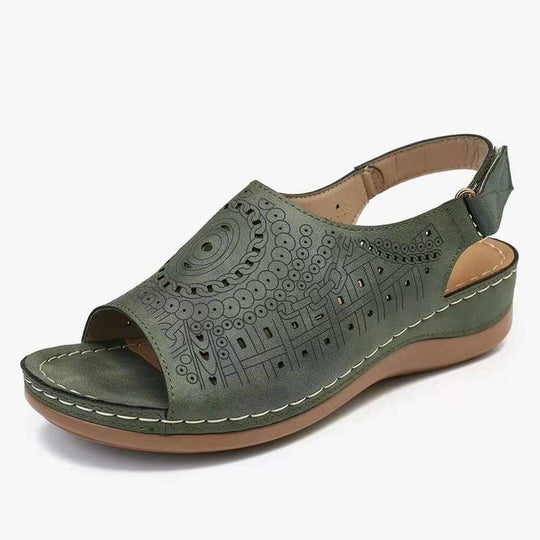 Damen Komfortable Sandalen mit modischem Cut-Out Design und anatomischem Fußbett EB