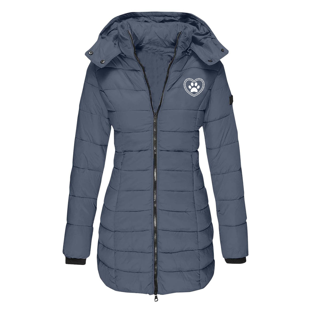 Damen gefütterte Übergangsjacke mit abnehmbarer Kapuze EB