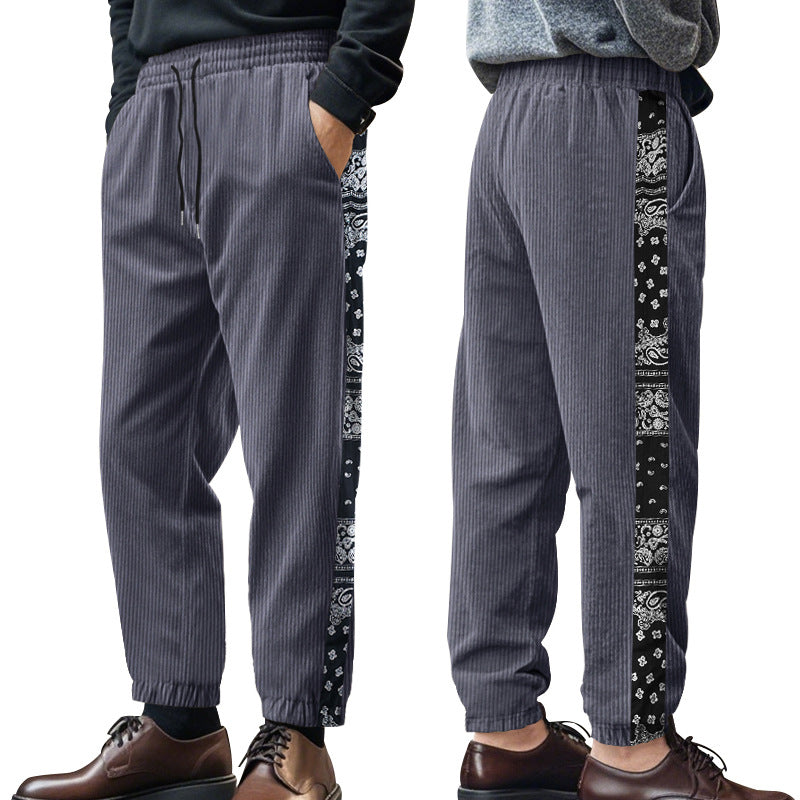 Herren Freizeit-Hose mit elastischem Bund und stylischem Bandana-Design EB