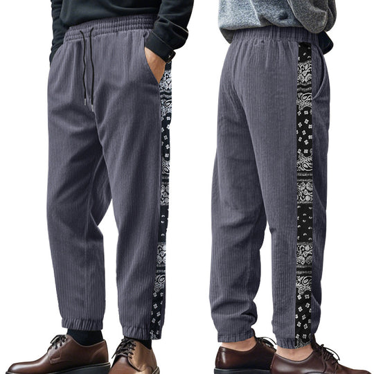 Herren Freizeit-Hose mit elastischem Bund und stylischem Bandana-Design EB