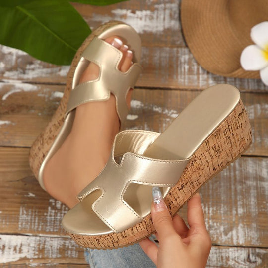Damen Wedge-Sandaletten mit elegantem Kork-Design EB