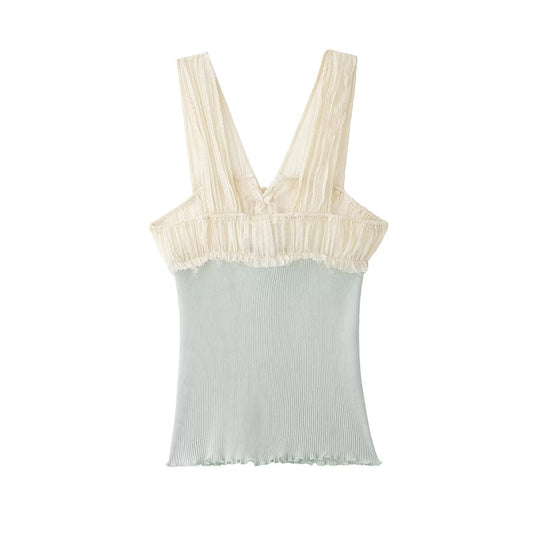 Damen Top mit raffinierten Rüschendetails und zartem Schnitt EB