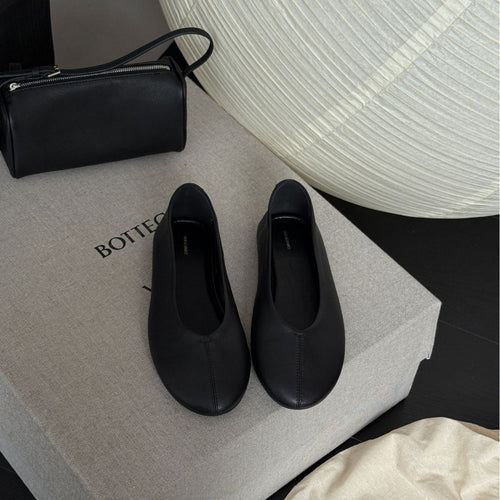 Damen Elegante und bequeme Ballerinas aus hochwertigem Leder mit praktischem Schlupfdesign EB