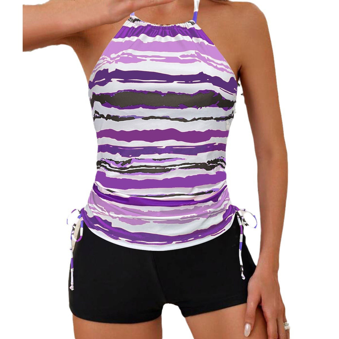 Damen Tankini-Oberteil mit verstellbaren Riemen und raffiniertem Wickeldetail EB