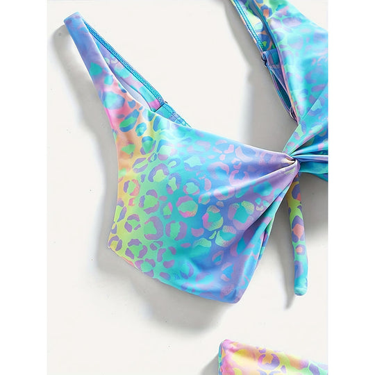 Damen Triangel-Bikini mit elastischem Riemen und verspieltem Knoten EB