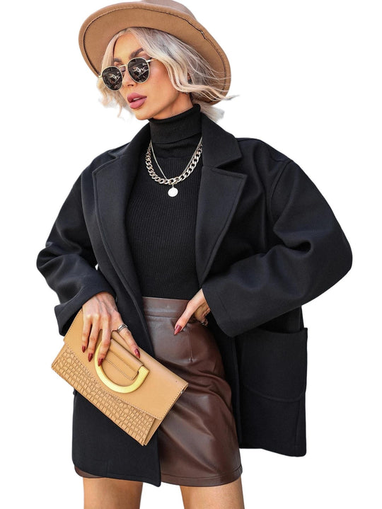 Damen Oversized Wollmantel Damen
