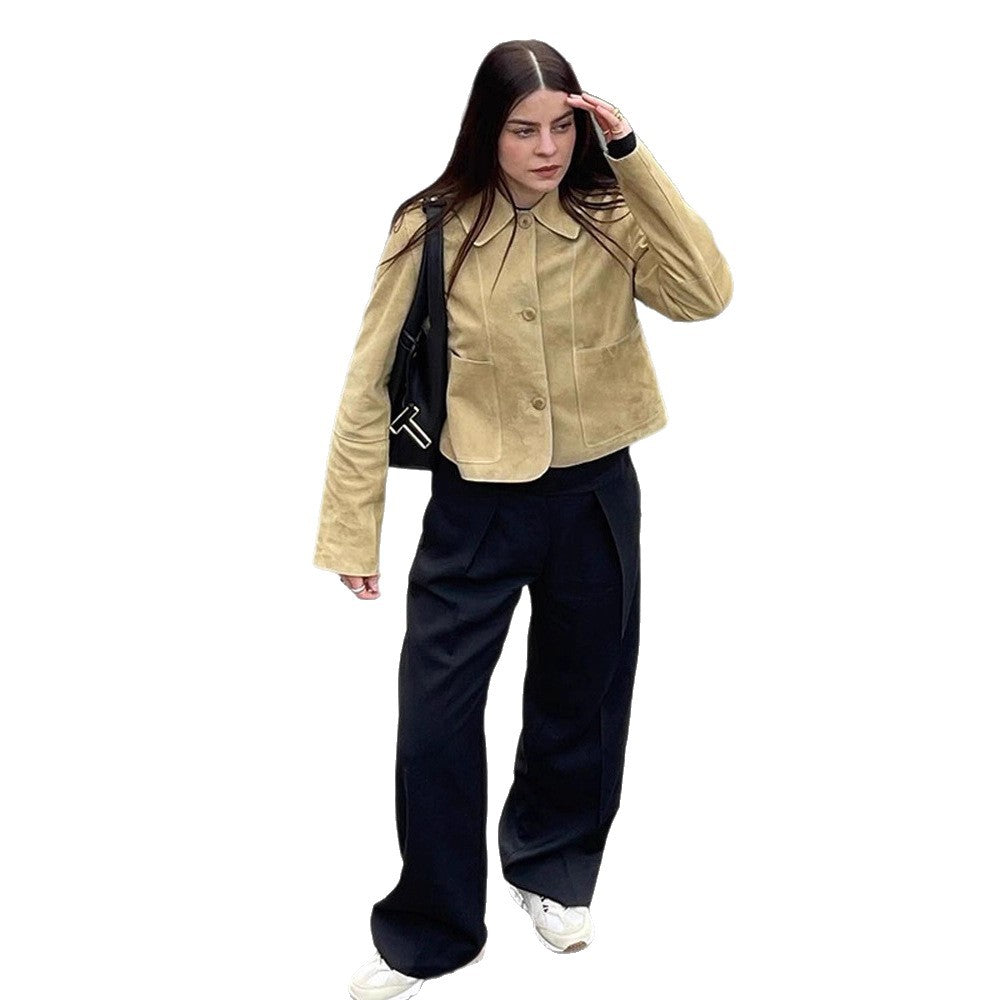 Damen Kunstlederjacke im zeitlosen Design mit eleganten Details EB