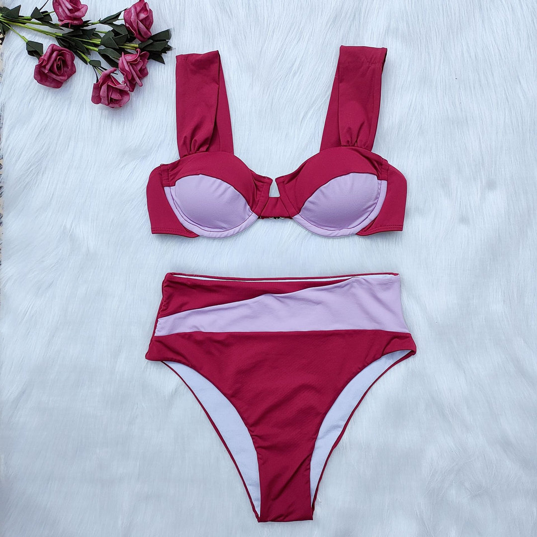 Damen Hochgeschnittenes Bikini-Set mit innovativem Design EB