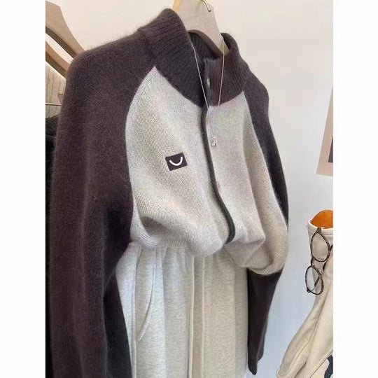 Damen Strickcardigan mit elegantem Kragen und Knopfdetails EB