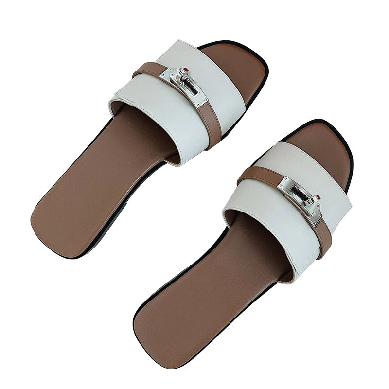 Damen elegante Flip-Flops mit modischen Riemen und komfortablem Fußbett EB