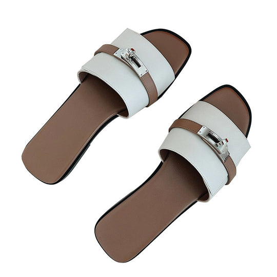 Damen elegante Flip-Flops mit modischen Riemen und komfortablem Fußbett EB