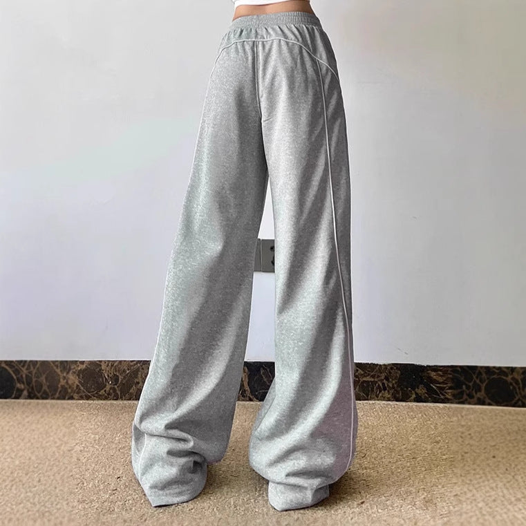 Damen Lässige Jogginghose mit weitem Schnitt und elastischem Bund EB
