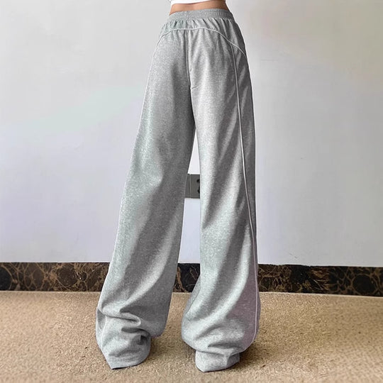 Damen Lässige Jogginghose mit weitem Schnitt und elastischem Bund EB