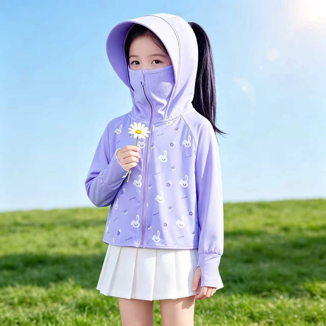 Mädchen multifunktionale Sonnenjacke mit Kapuze EB