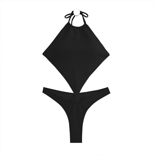 Damen Bikini-Set mit raffiniertem Wickeloberteil und hoch tailliertem Höschen EB