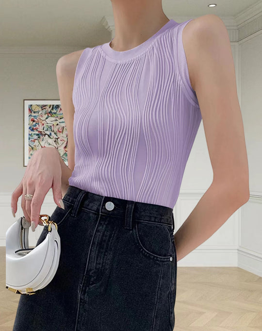 Damen Figurbetontes Top mit Wellenstruktur EB