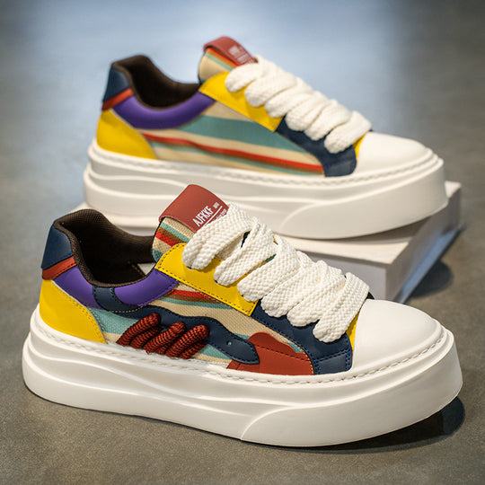 Damen Modische Plateau Sneakers mit einzigartigem Farbmuster EB